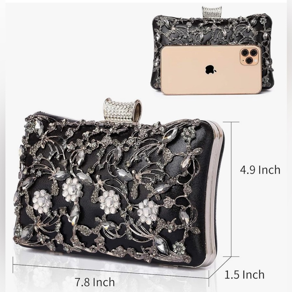 Vintage Look Crystal Clutch - Picture 4 of 6